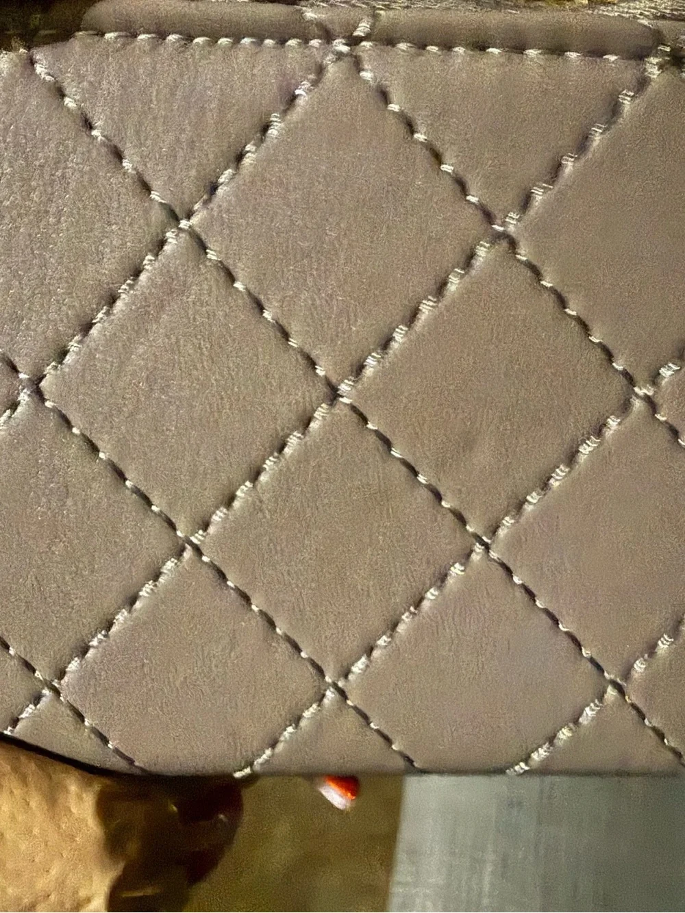 Badgley Mischka Quilted Taupe Wallet with Gold Hardware